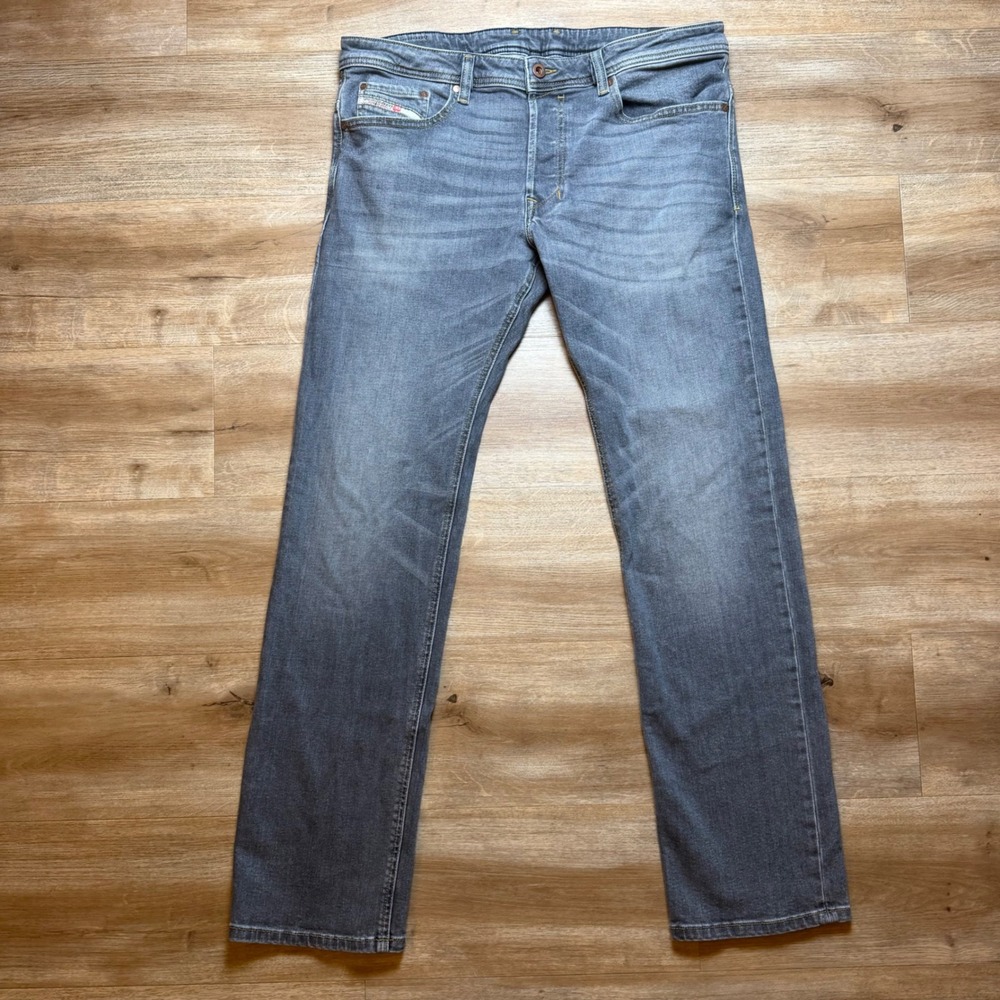 Diesel Safado-R Jeans Men 36x32 Gray Straight Leg Stretch Denim Button Fly RM031